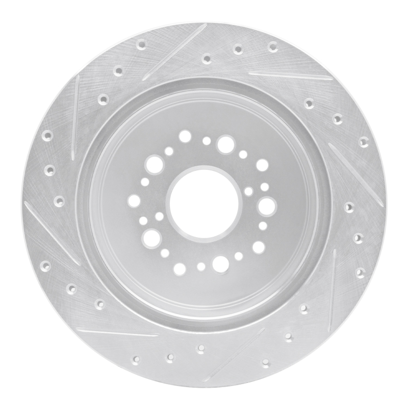 Lexus SC400 Brake Rotor (1) - Rear Right - R1 Concepts - Drilled & Slotted - Silver - `92-`00